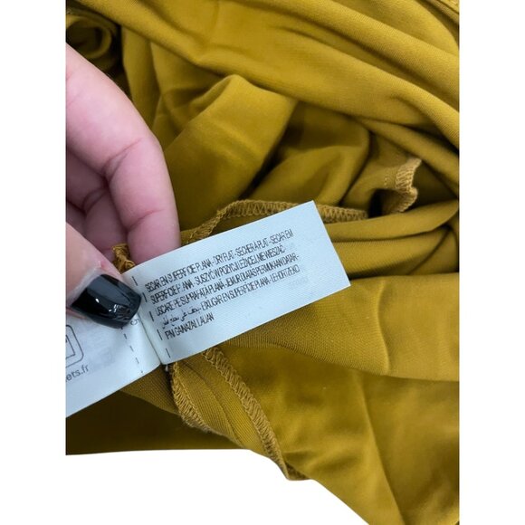 Zara Surplus Womens Midi Dress XS Mustard Gold Collared V-Neck 8516/244 NWOT - Picture 8 of 11